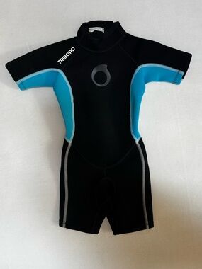 Kids Tribord Kids Neoprene Short Sleeve Wetsuit Blue Black Size 3-4 Years